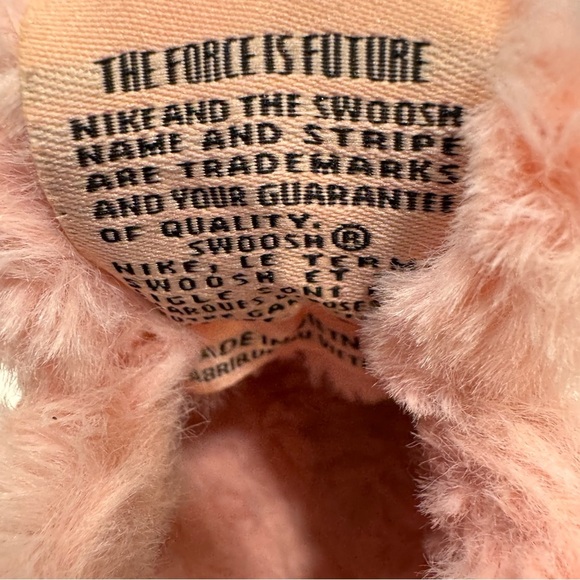 NEW! Nike Air Force 1 One Unisex Sneakers  (TD) Fuzzy Lined Pink Size 8C - Picture 9 of 11